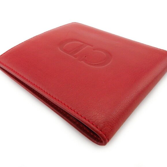 DIOR Bi -fold Wallet CD Mark Leather Authentic USED - Picture 4 of 9